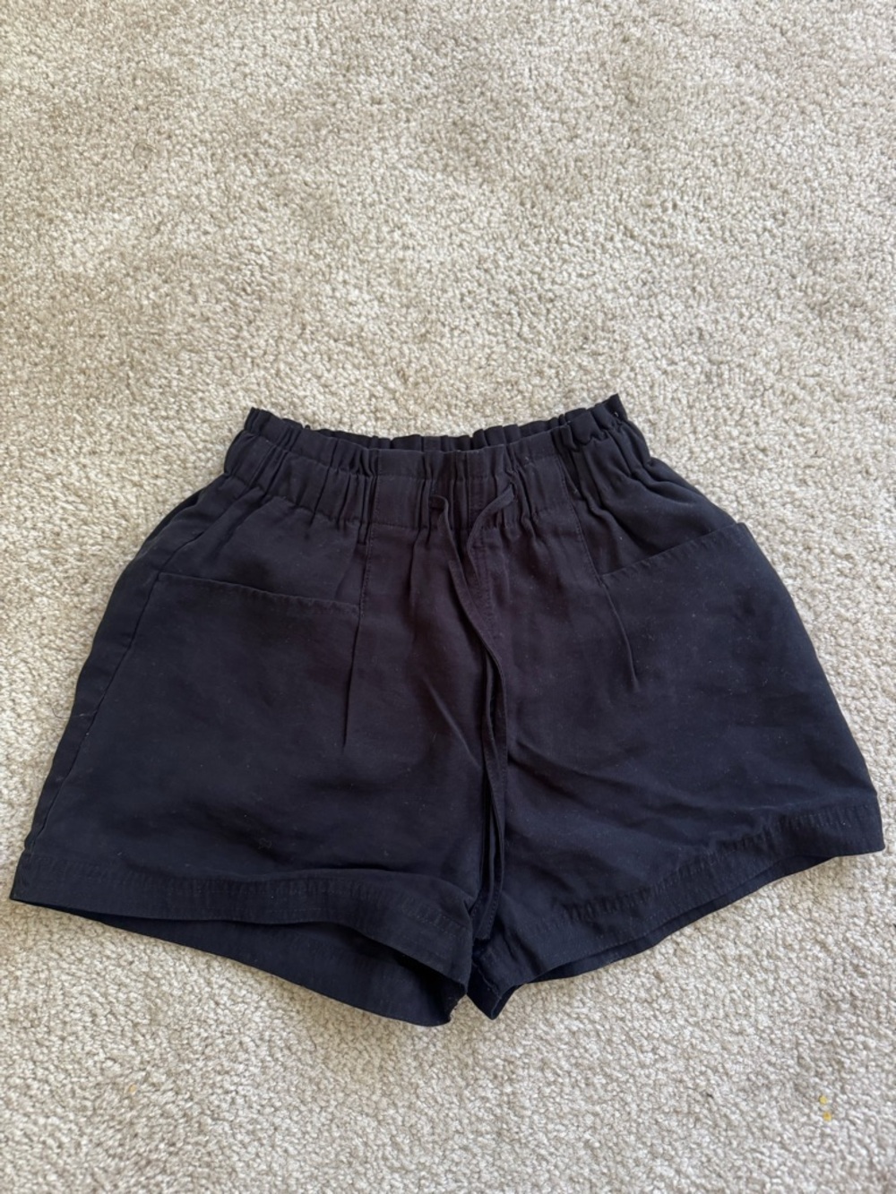 Pull&Bear Black High-Waist Elastic Lounge Shorts